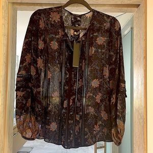 Kobi Halpern floral printed/black blouse.new with tags.